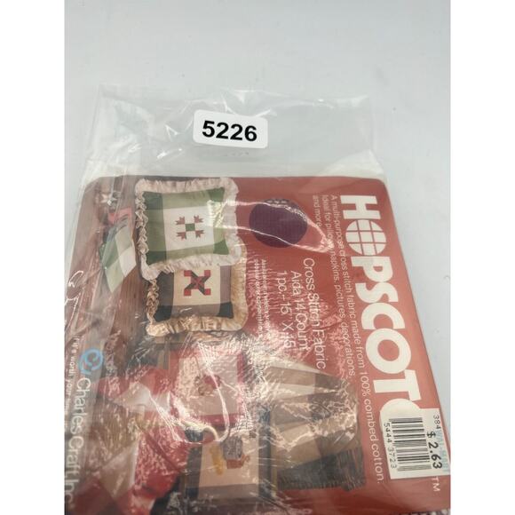 NEW Hopscotch Cross Stitch Fabric Aida 14 Count 15” x 15” Brown Ivory Plaid - Picture 6 of 6